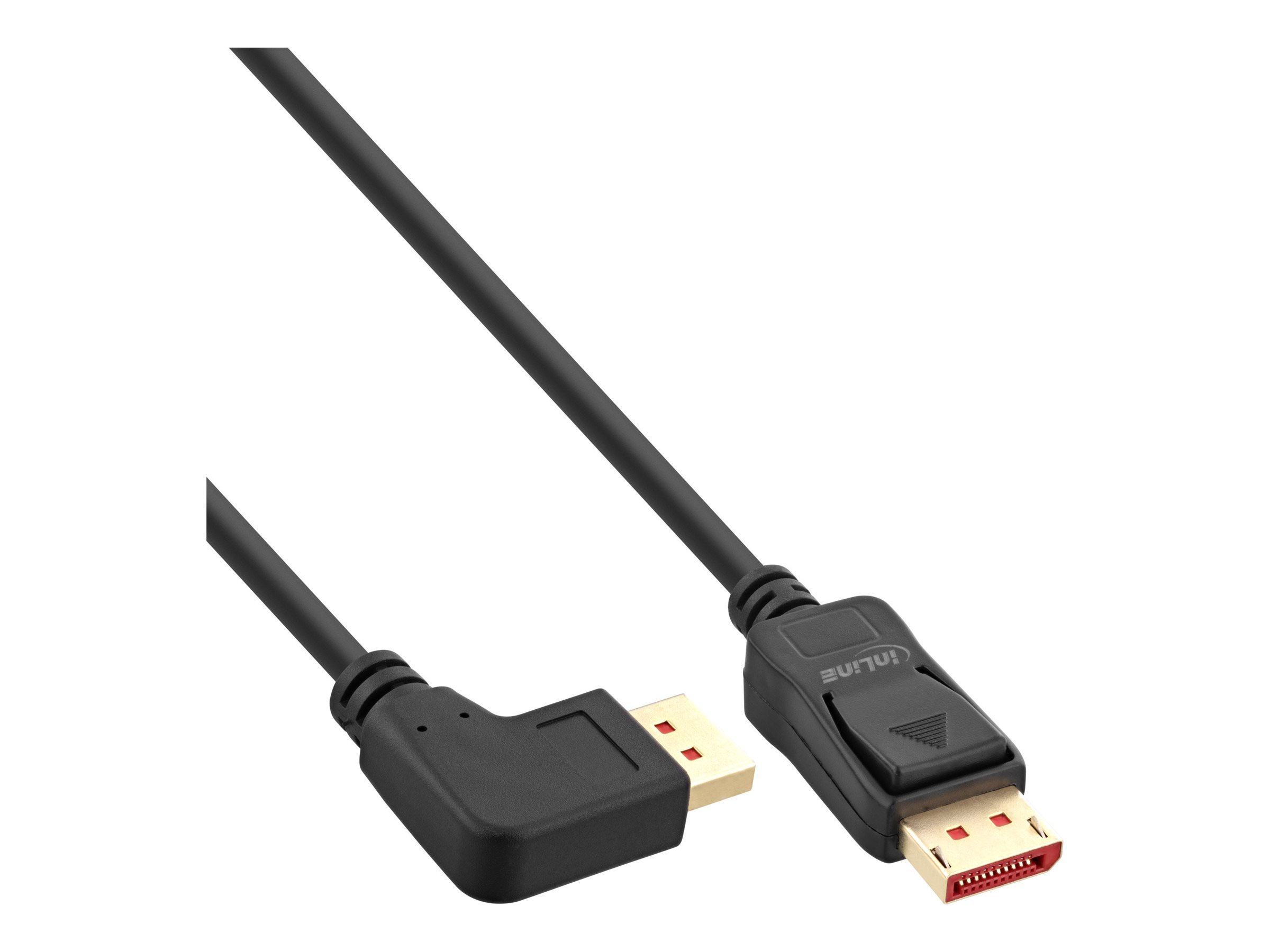 InLine DisplayPort 1.4 Kabel 1 m links gewinkelt auf gerade 8K Schwarz