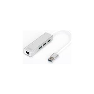 Assmann/Digitus USB 3.0 3-Port HubundLAN-Adapt USB 3.0, 3-Port HUB und Gigabit LAN Adapter, 3xUSB A/F,1xUSB A/M,1xRJ45 L