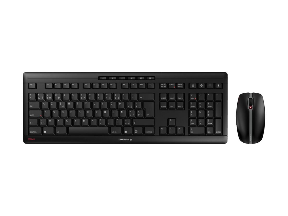CHERRY STREAM DESKTOP Kabelloses Tastatur-und-Maus-Set 2,4 GHz AZERTY Belgien Schwarz