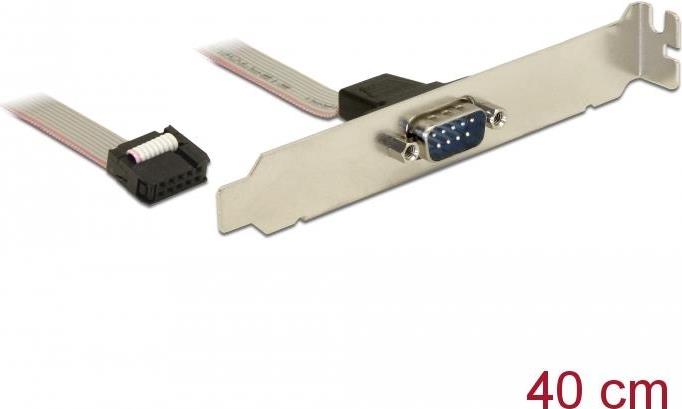 Delock Slotblech 1 x Seriell DB-9 IDC 1:1 Belegung 40 cm Grau