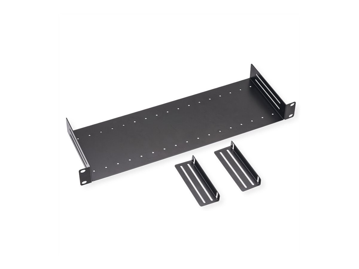 VALUE 19"-Fachboden 1 HE mit 2 verstellbaren Teilern Schwarz