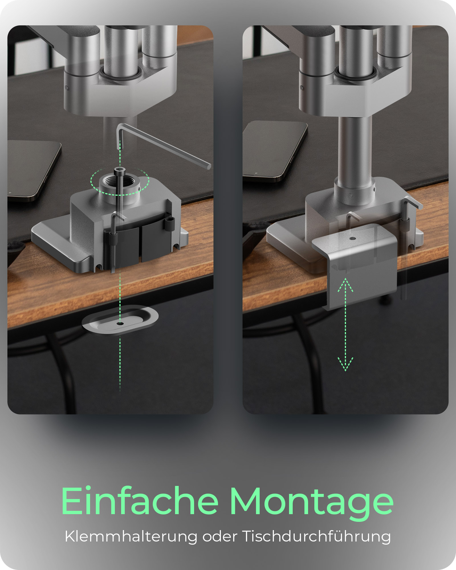 ICY BOX Monitorarm IB-MS525-T für 3 Monitore bis 30" Silber, Grau