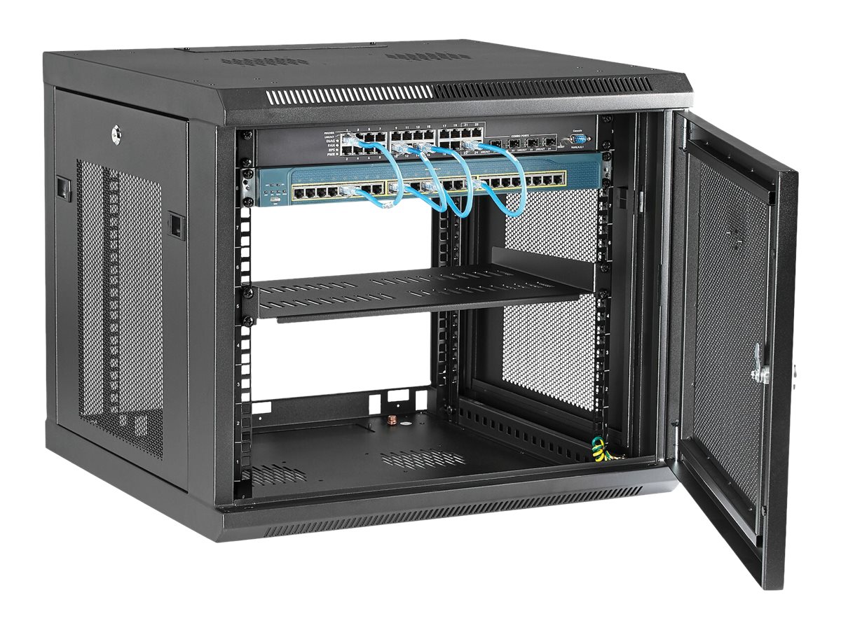 StarTech.com Wandmontage-Serverschrank 9U 4-Pfosten 19" RK920WALM Schwarz