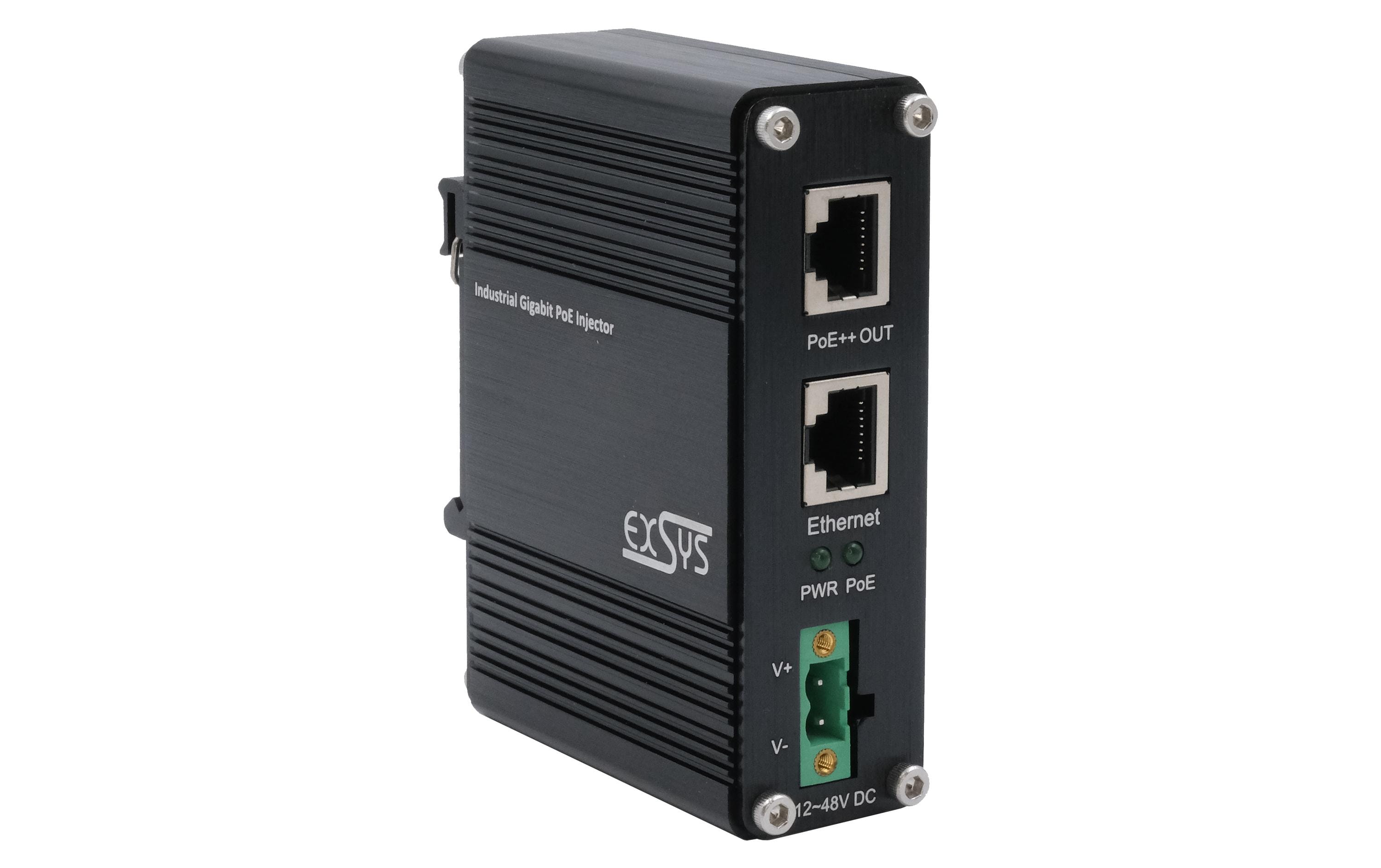 Exsys EX-60315 PoE++ Gigabit Injektor 90W Schwarz