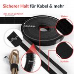 Label-The-Cable LTC RIP STRAP, Klettbandrolle abreißbar, schwarz, 10m (LTC 1410-10)