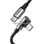 UGREEN US334 USB-C auf USB-C 100W Schnellladekabel 1x Winkelstecker Nylon-Ummantelung Aluminium 2m schwarz (70645)