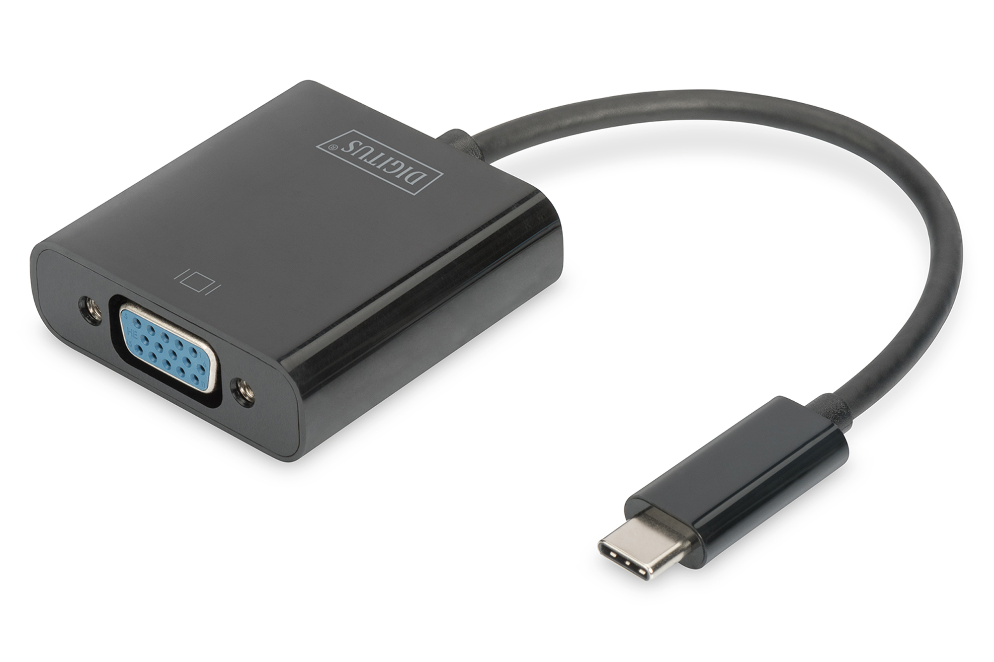 Digitus DA-70853 USB-C auf VGA Adapter Full HD 1080p Schwarz