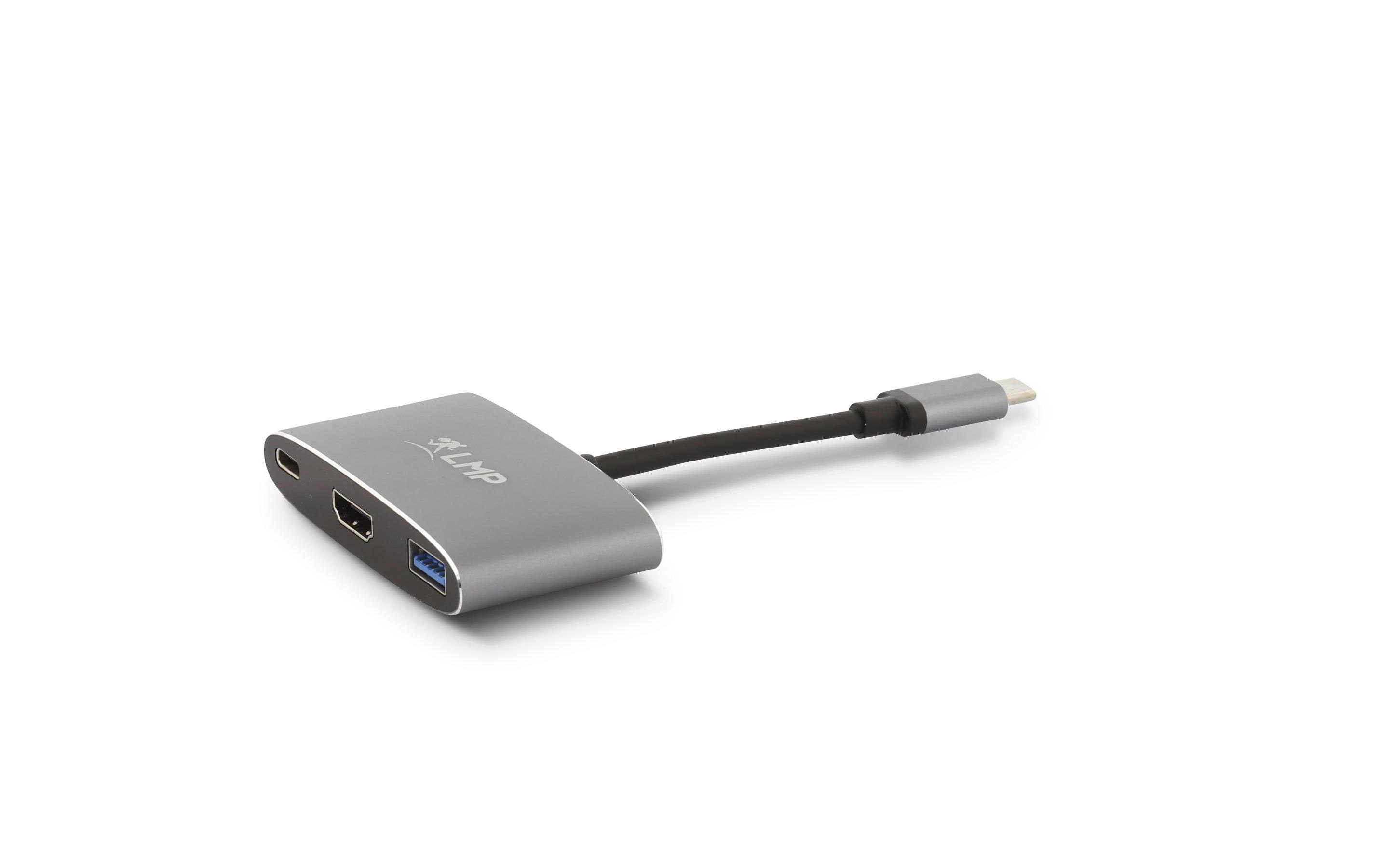 LMP USB-C Combo Multiadapter HDMI USB 3.0 USB-C Schwarz
