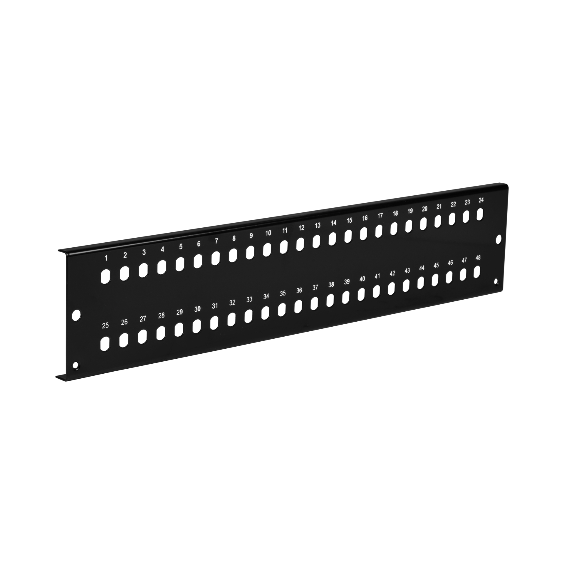 EFB Elektronik Frontblende 2 HE 48 x ST/FC D-hole schwarz (VSB2HE-FP-SW-48ST)