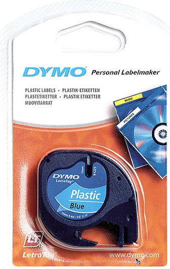 DYMO LetraTag S0721650 Etikettenband 12 mm x 4 m Schwarz auf Blau