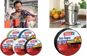 tesa Isolierband ISO TAPE, 19 mm x 20 m, schwarz Klebeband zum Isolieren und Reparieren elektrischer - 1 Stück (56190-00008-22)