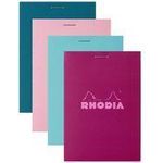 RHODIA Notizblock No. 11, DIN A7, kariert, farbig sortiert Maße: 74 x 105 mm, kopfseitige Heftung, 80 g/qm - 10 Stück (11295C)