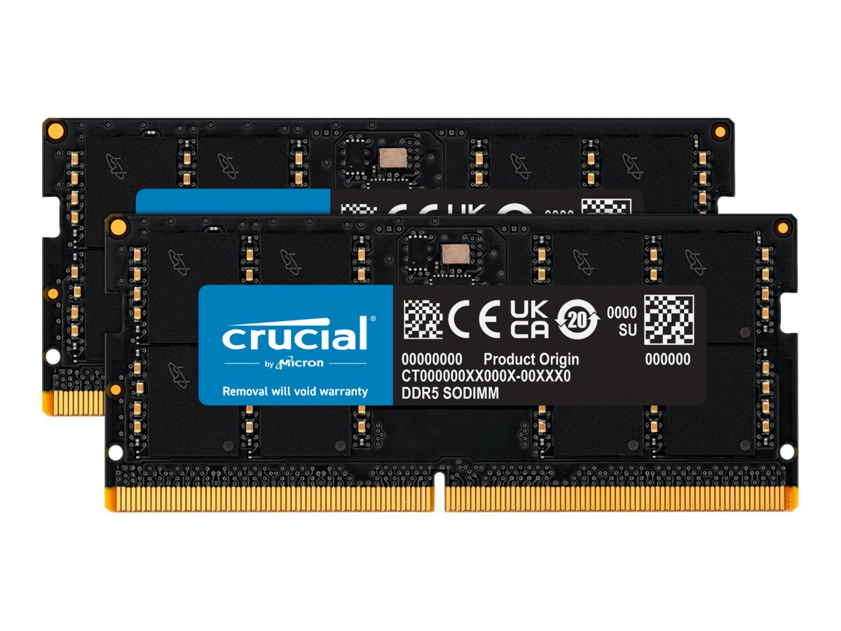 Crucial DDR5 64 GB RAM Kit 2x32 GB SO-DIMM 5600 MT/s CL46 Schwarz