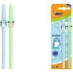 BIC Kugelschreiber Cristal Pastel Figurines, blau + grün Strichstärke: 0,32 mm, sechseckig, Schaft und Kappen in - 1 Stück (303750)