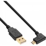 InLine® Micro-USB 2.0 Kabel, USB-A Stecker an Micro-B Stecker gewinkelt, vergoldete Kontakte, 1m (31710T)