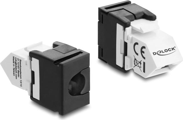 Delock Keystone Modul RJ45 Buchse zu LSA Cat.6 45° gewinkelte ungeschirmt schwarz (90936)