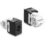 Delock Keystone Modul RJ45 Buchse zu LSA Cat.6 45° gewinkelte ungeschirmt schwarz (90936)