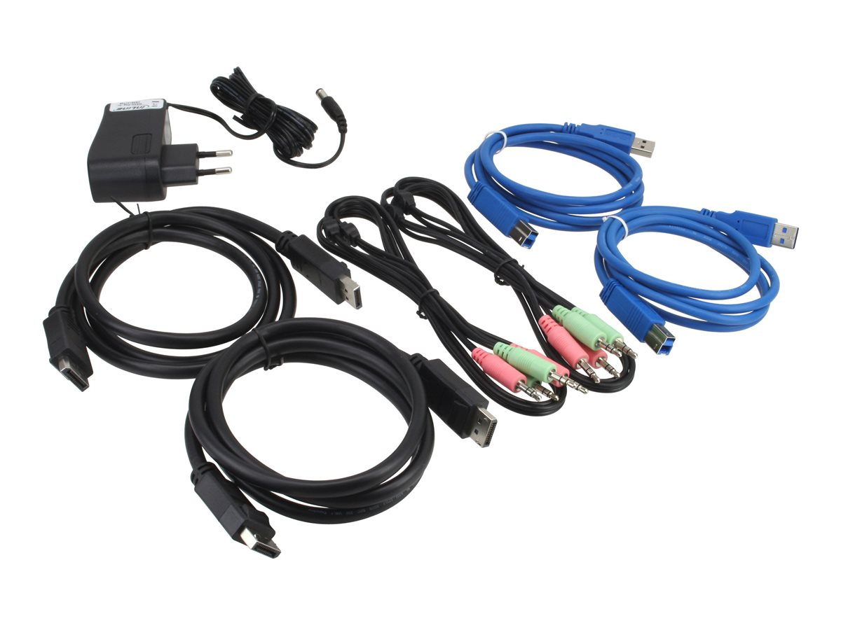 InLine 63622I KVM-Switch DisplayPort USB 3.0 2-Port Schwarz