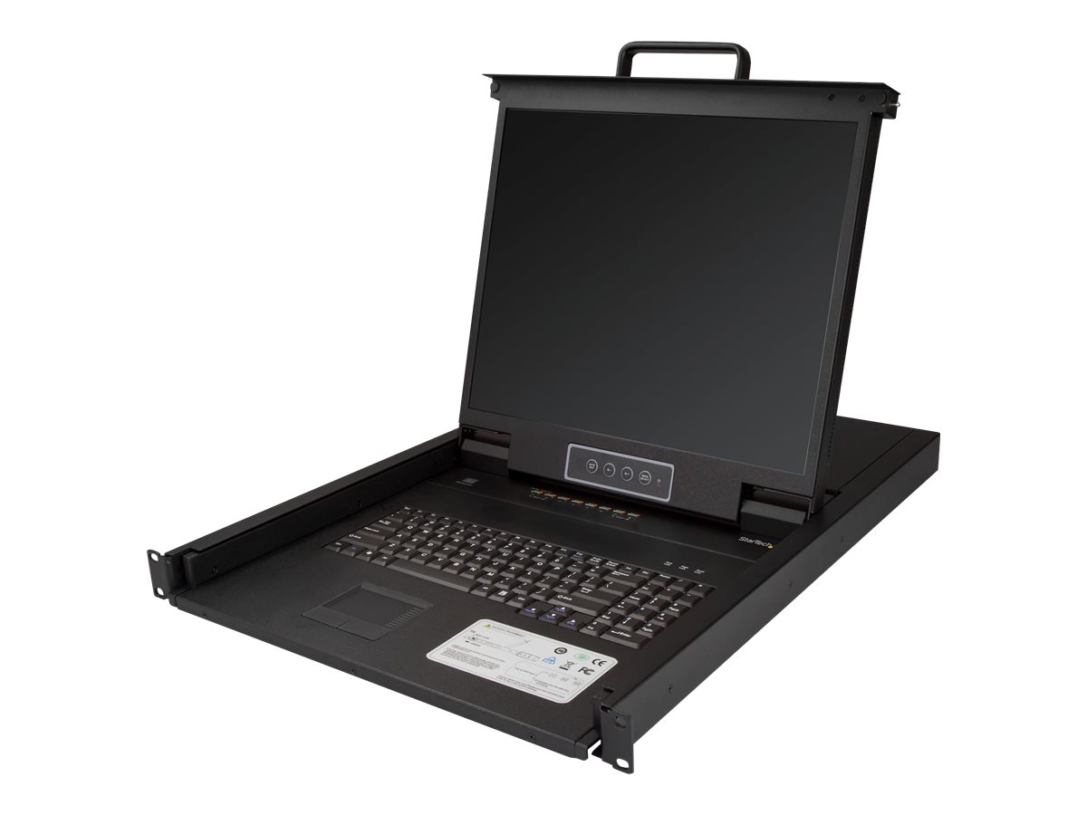 StarTech.com RKCONS1908K 19" KVM-Konsole mit 8-Port-KVM-Switch 1U Rack VGA Schwarz
