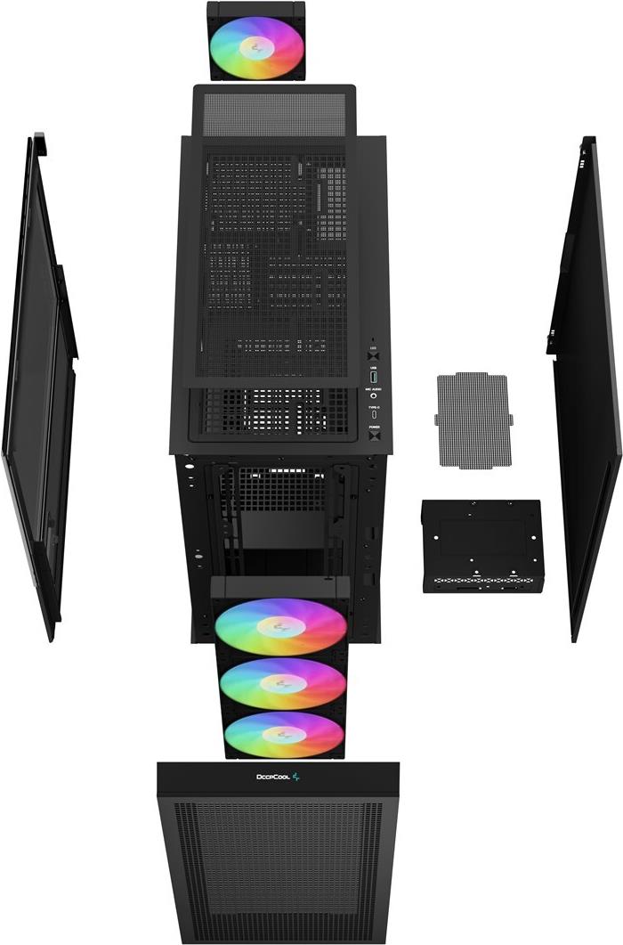 DeepCool CH560 DIGITAL Midi Tower ATX E-ATX ARGB Tempered Glass Schwarz