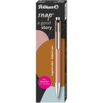 Pelikan Kugelschreiber Snap Metalic K10 Kupfer im Etui Blau Clip-on-Einziehkugelschreiber Medium 1 Stück(e) (821261)
