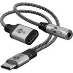 Goobay Adapter USB-C™ auf USB-C™ und Klinke, 3,5 mm AUX (74524)