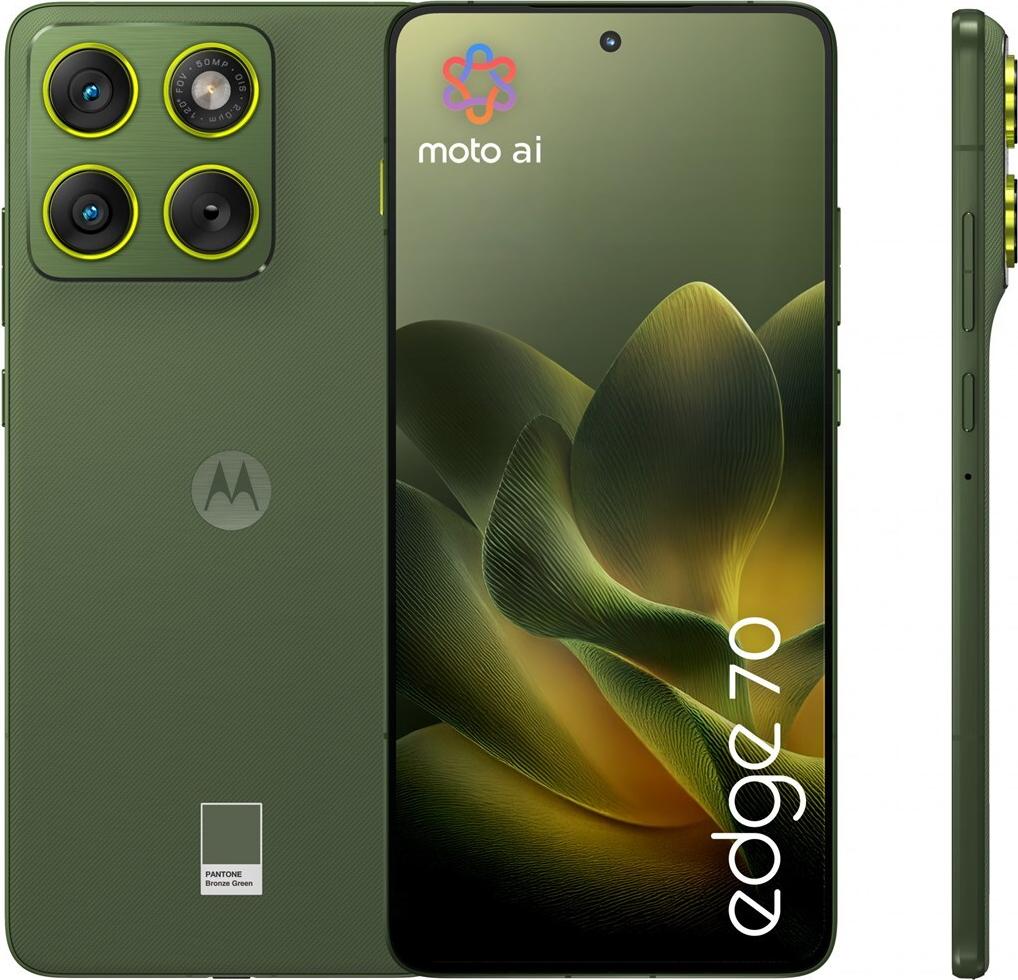 Motorola Edge 70 5G Smartphone 12 GB RAM 512 GB 6,67" pOLED 120 Hz 50 MP Dual Kamera PANTONE Bronze Green