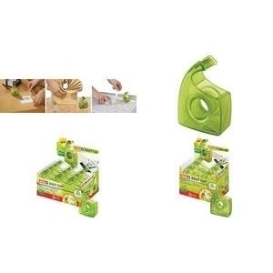 tesa ecoLogo Easy Cut Handabroller, grün, im Thekendisplay nachfüllbarer Handabroller, ergonomisches Design, für Klebe- - 12 Stück (57955-00000-00D)