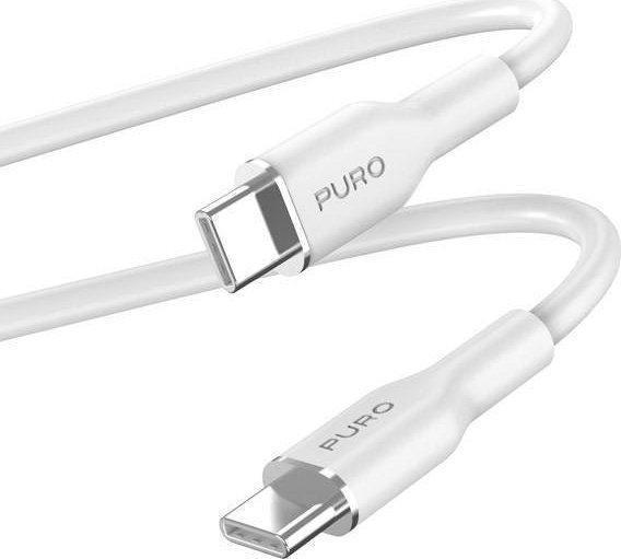 Kabel USB Puro Cable PURO ICON soft USB-C / USB-C Kabel, 1,5 m (weiß) (PUUSBCUSBCICONWHI)
