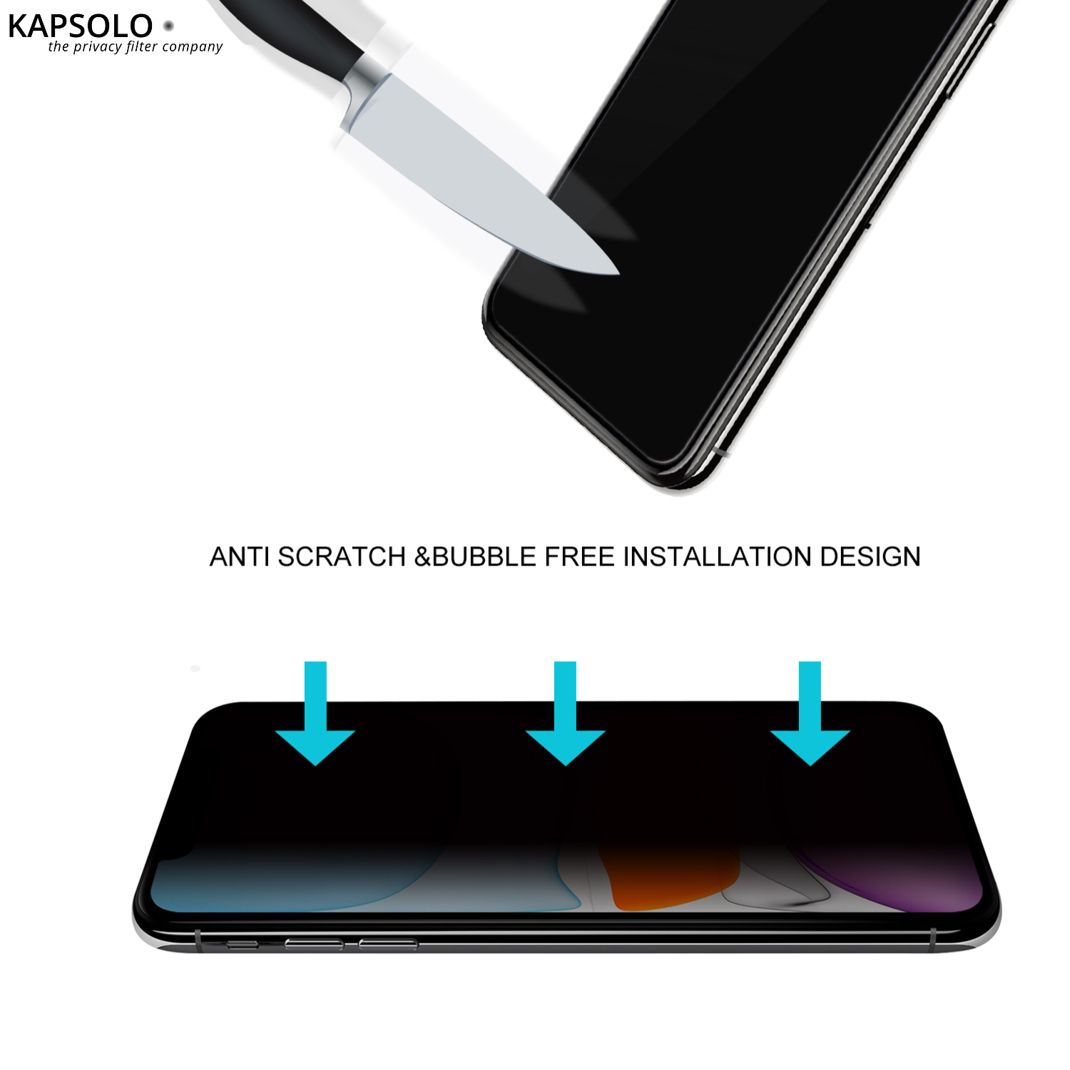KAPSOLO KAP30433 Blickschutzfilter für Smartphone 6,1" 2H Schwarz