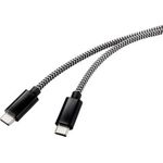Renkforce USB 2.0 Anschlusskabel [1x USB 2.0 Stecker C - 1x USB 2.0 Stecker C] 3.00 m Schwarz/Weiß (RF-4598412)