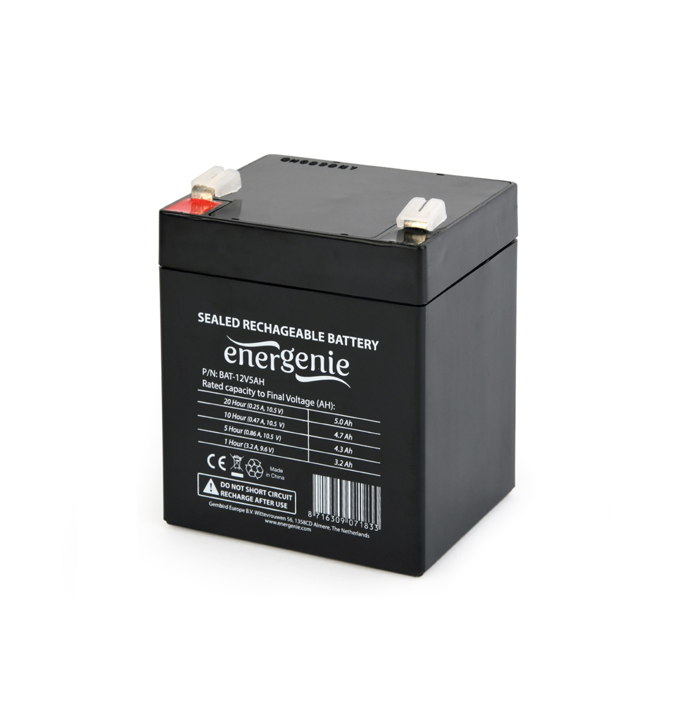 Gembird BAT-12V5AH USV-Akku 12 V 5 Ah Versiegelte Bleisäure (VRLA) Schwarz
