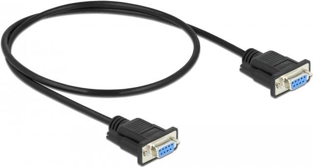 DELOCK Seriell Kabel RS-232 D-Sub9 Buchse zu Buchse Nullmodem mit schmalem Steckergehäuse 0,5 m