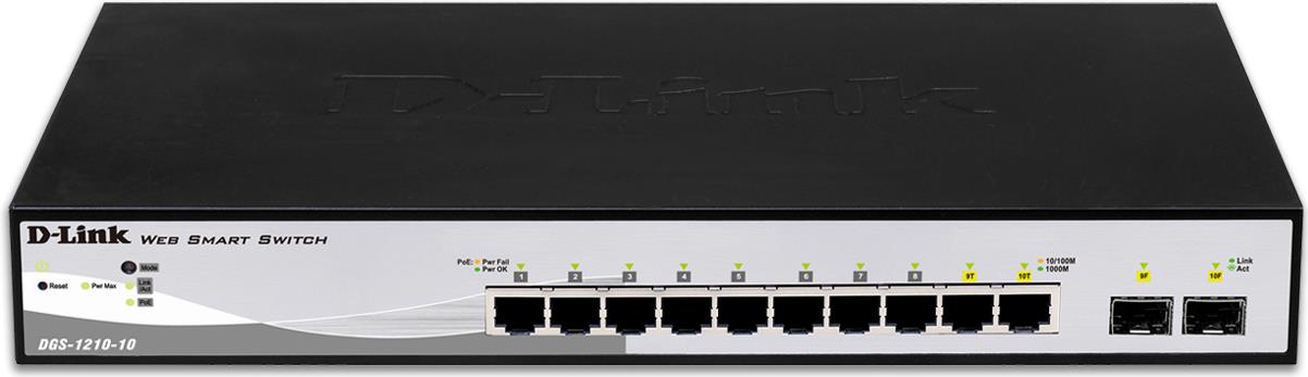 D-Link DGS-1210-10 Smart Managed Gigabit Switch 10 Ports Schwarz, Grau