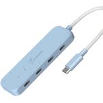 jj5create Umweltfreundlicher USB-C-zu-Hub Typ C Gen 2 mit 4 Anschlüssen, USB 3.2 Gen 1 (3.1 Gen 1) Ty (USB-C, 4 Ports) Blau (JCH345EC-N)