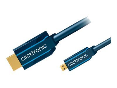 ClickTronic Casual Series HDMI-Kabel mit Ethernet Micro-HDMI auf HDMI 5 m Blau