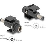 Delock Keystone Modul DC 5.5 x 2.1 mm Buchse zu 5.5 2.1 Stecker (84162)