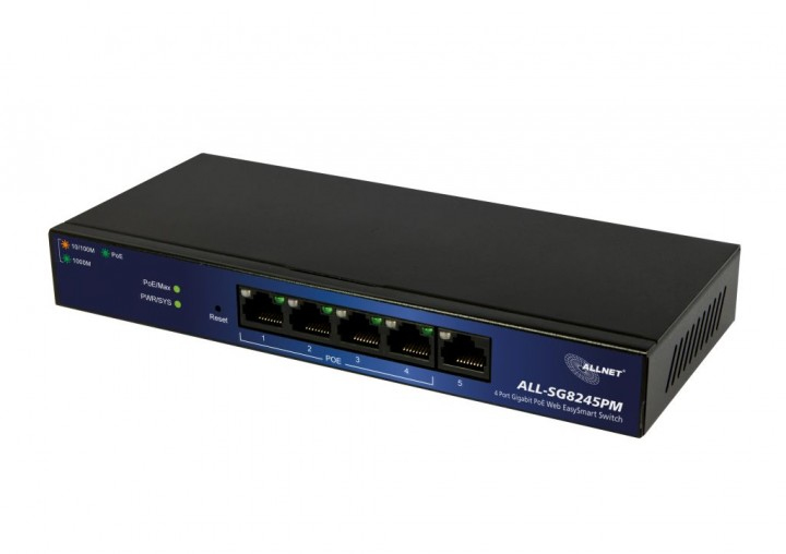 ALLNET ALL-SG8245PM Managed Switch 5-Port Gigabit PoE Schwarz