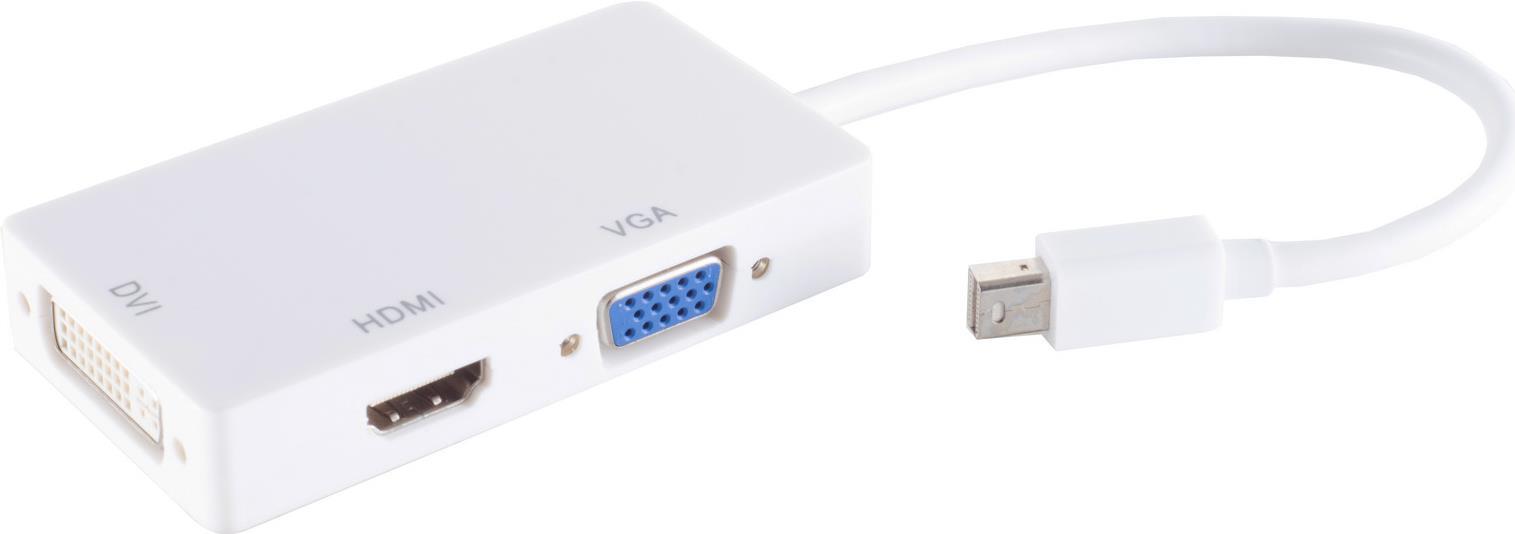 shiverpeaks ®-BASIC-S--Adapter-Mini DisplayPort Stecker auf HDMI/DVI/VGA Buchse, weiß (BS10-01015)
