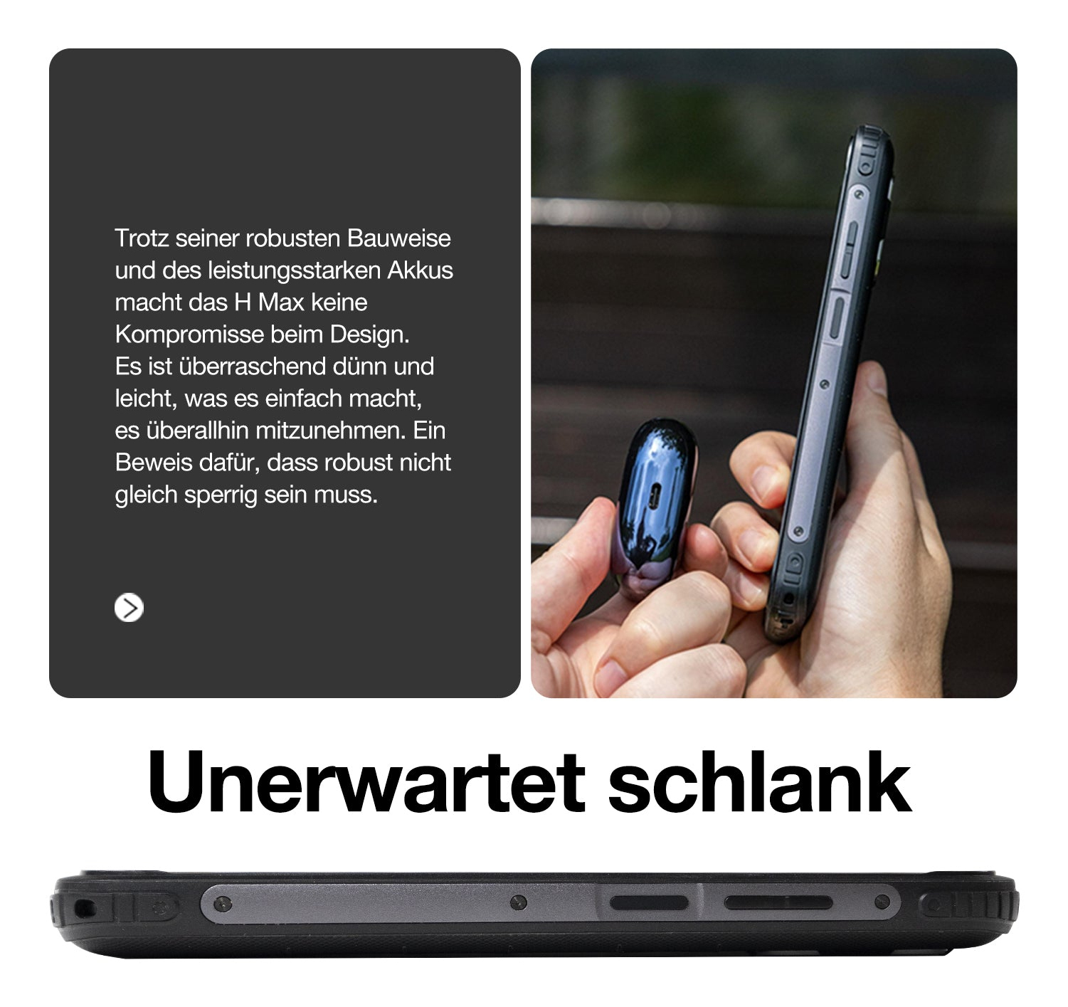 AGM H Max 4G Outdoor-Smartphone 6,56" 4 GB RAM 128 GB 10000 mAh Schwarz