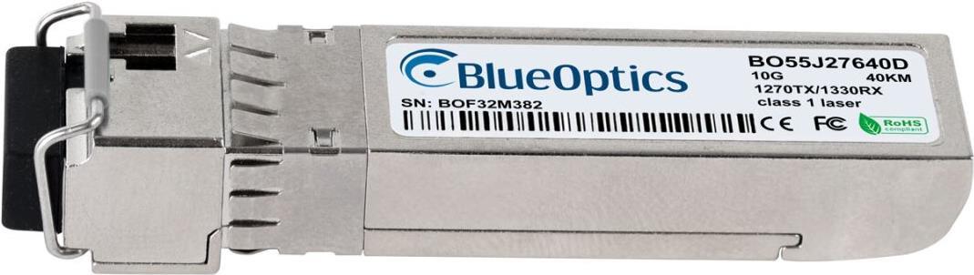 Kompatibler Juniper SFP-10G-BXU BlueOptics© BO55J27640D SFP+ Bidi Transceiver, LC-Simplex, 10GBASE-BX-U, Singlemode Fiber, TX1270nm/RX1330nm, 40KM, DDM, 0°C/+70°C (740-066993-BO)