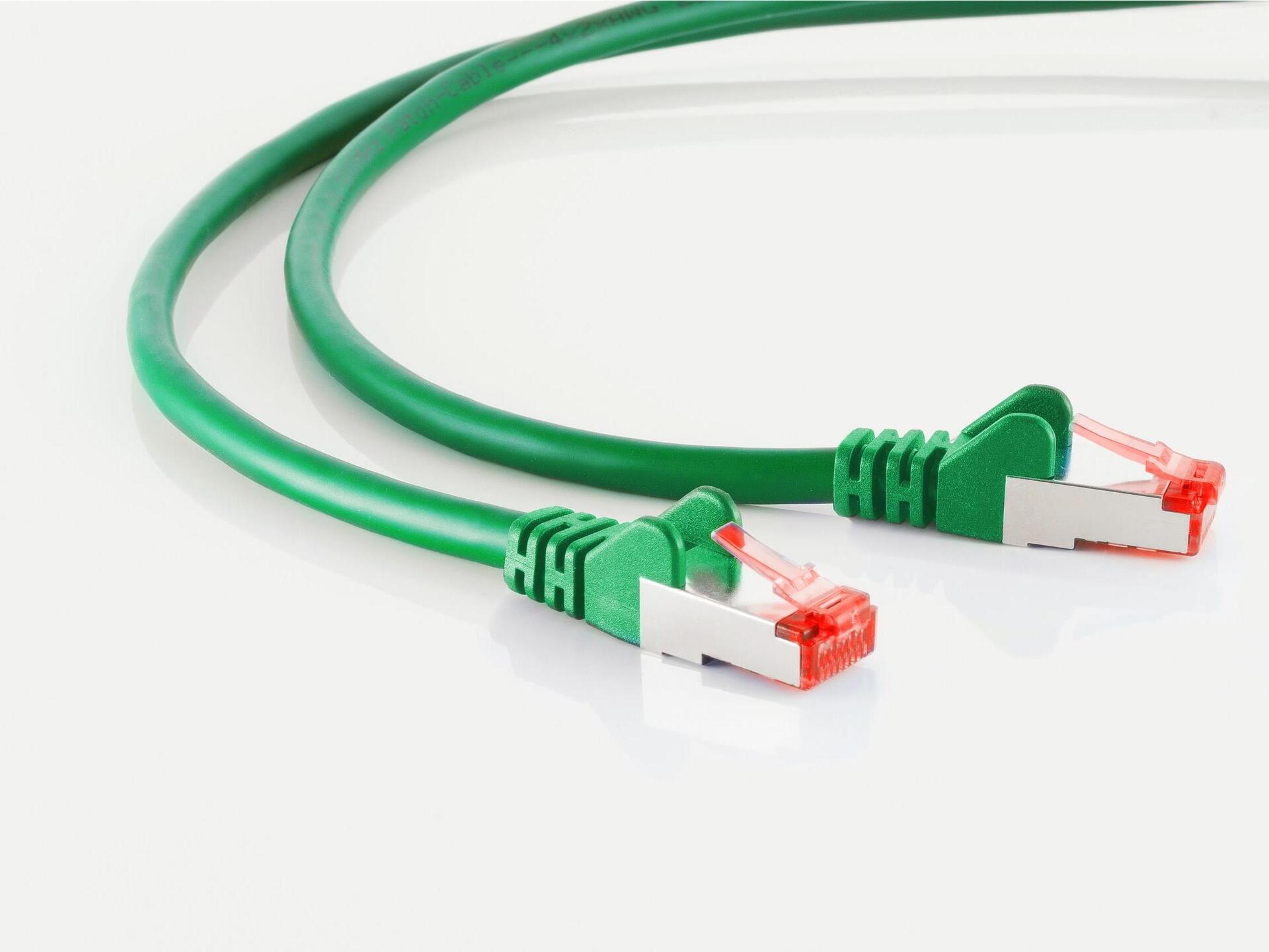 Patchkabel RJ45 S/FTP Cat6 0,25m grün PIMF