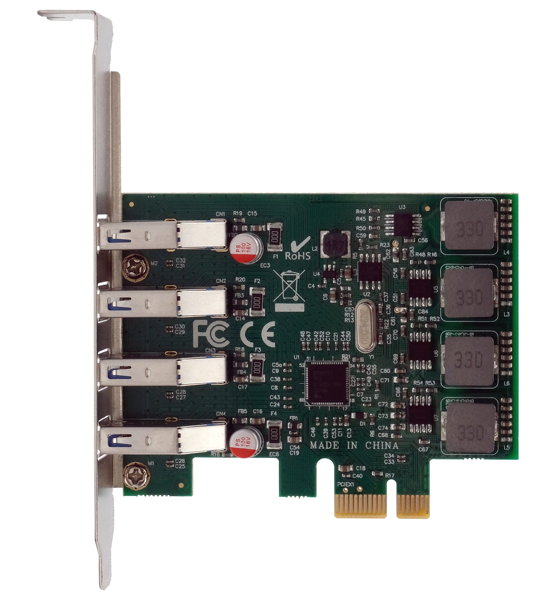 Exsys EX-11194 USB 3.2 Gen 1 PCIe Karte, 4 Ports, Renesas