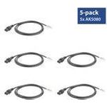 ACT Powercord C13 IEC Lock - open end black 2 m, PC1025, 5-Pack (AK5329)