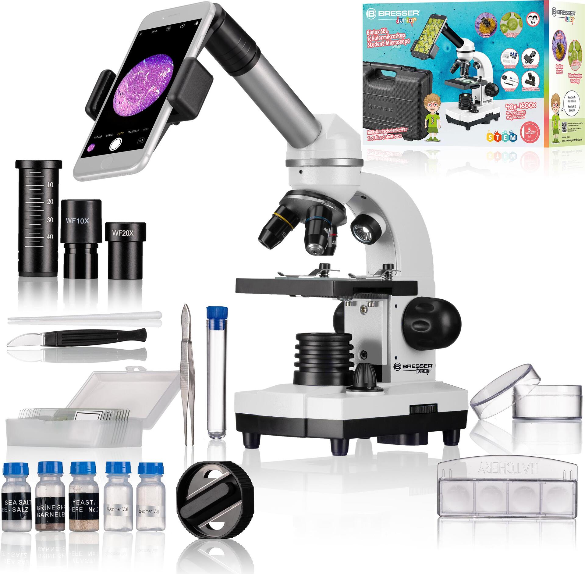 Bresser Optics JUNIOR Biolux SEL 1600x Optisches Mikroskop (8855610GYE000)