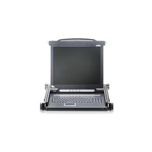 ATEN Arbeitskonsole 43 cm (17") ( TFT Konsole, Rackmaster ), PS/2 und USB, deutsches Layout Tastatur mit 43,20cm (17") LCD-Bildschirm zum Einbau im 48,30cm (19") Schrank