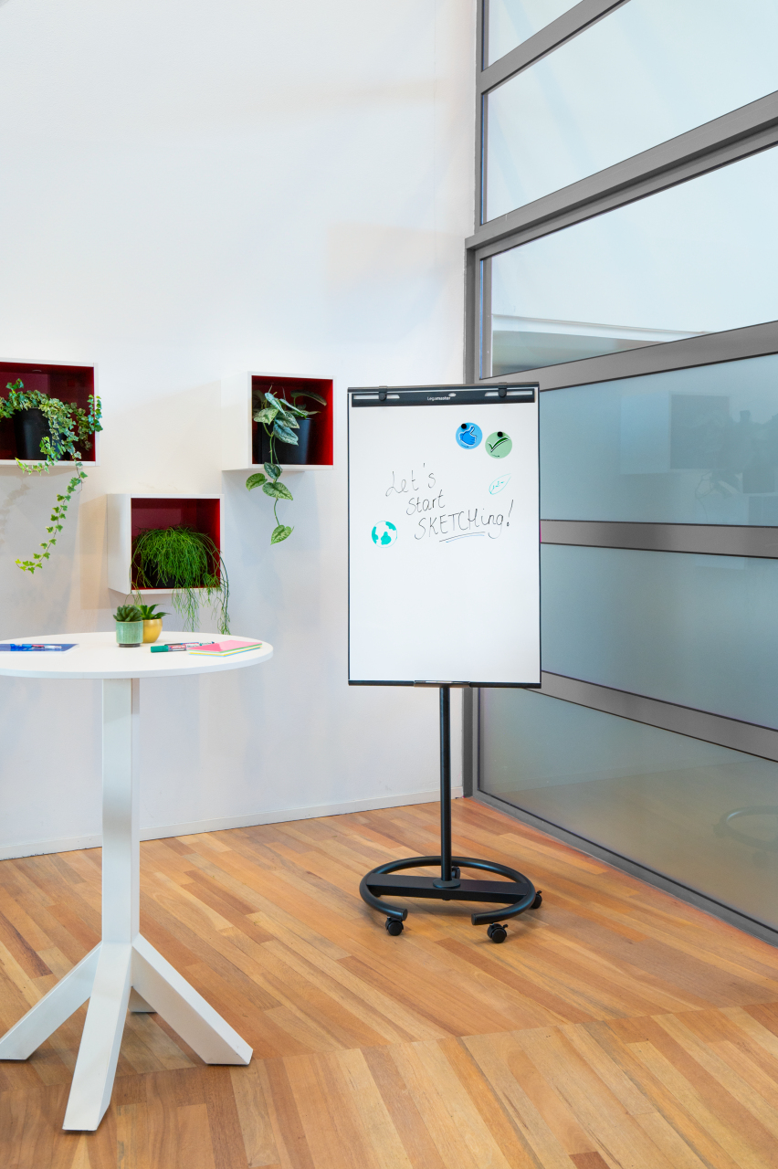 Legamaster Sketch easy Mobiler Flipchartständer Rundfuß Schwarz