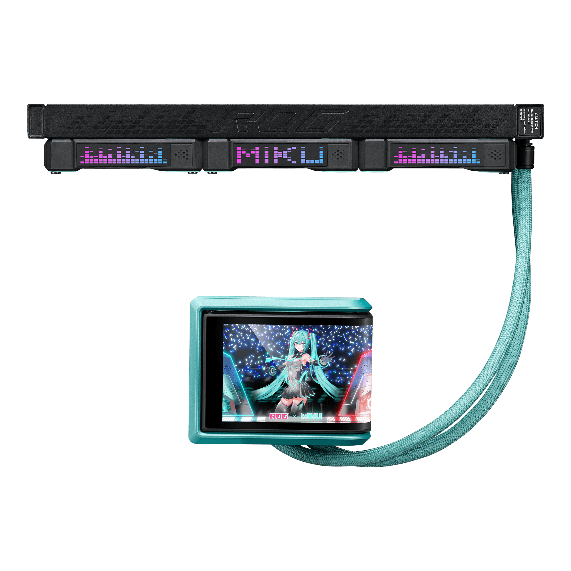 ASUS ROG RYUO IV SLC 360 ARGB MIKU All-in-One-Flüssigkeitskühler Schwarz, Türkis