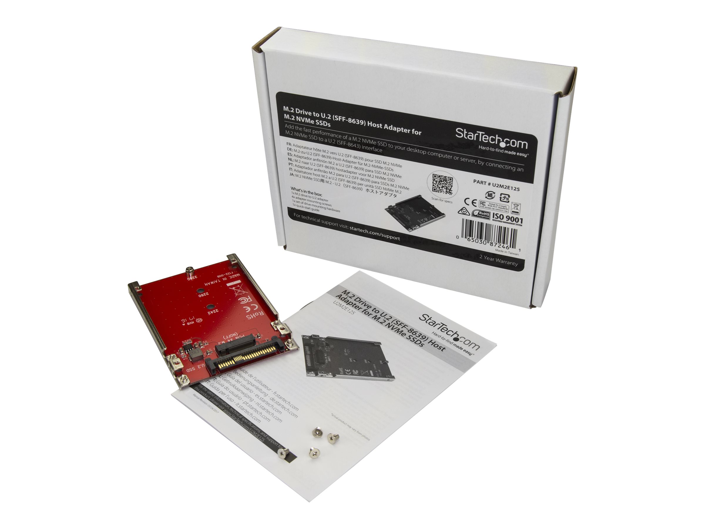 StarTech.com U2M2E125 M.2 auf U.2 Adapter Rot