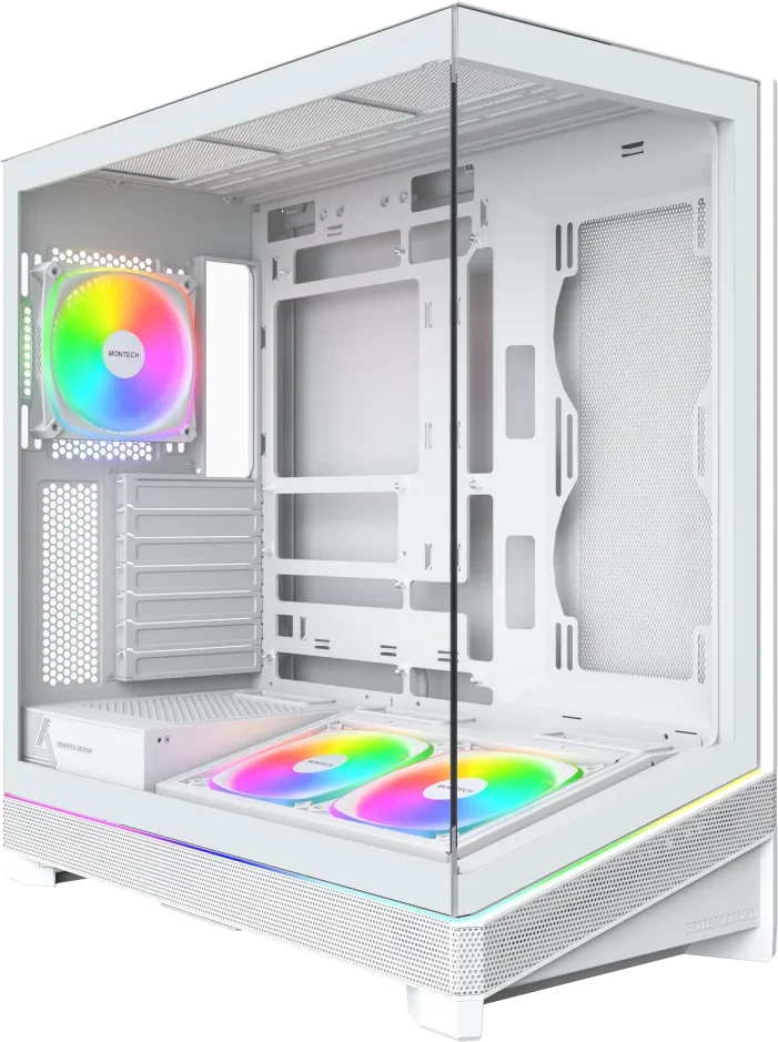 Montech Sky 3 (W) Midi-Tower PC-Gehäuse ATX ARGB Tempered Glass Panoramaglas weiß (SKY 3 (W))